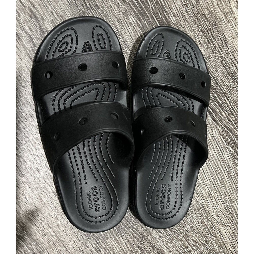 Crocs Classic Sandals Black Kids J3 Iconic Crocs Comfort Lightweight